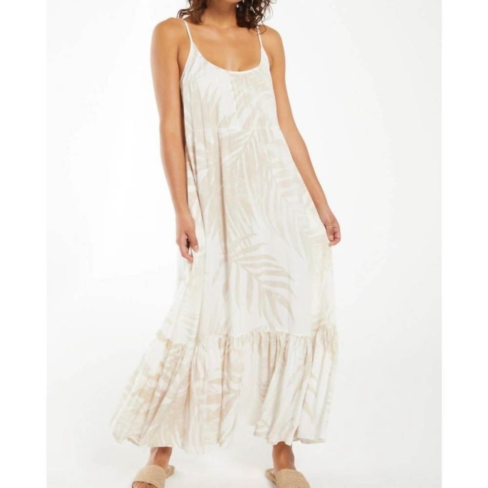 Z-Supply Cream &‎ White Lido Palm Leaf Maxi Dress Size Small